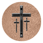 DAROUND 517 BK SH BZ Black 3 Crosses Shimmer Bronze Background